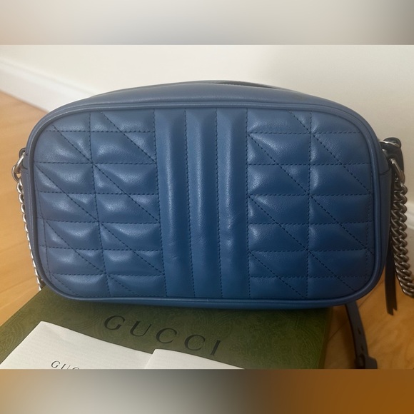 Almost New Gucci Marmont in denim blue leather - Picture 3 of 13